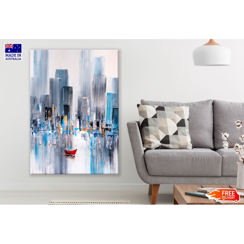 Boat & City Watercolor Painting Print 100% Australian Made