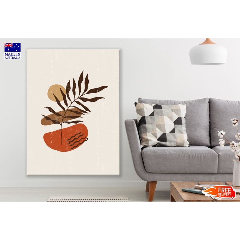 Brown Leaf & Marble Shapes Vector Print 100% Australian Made