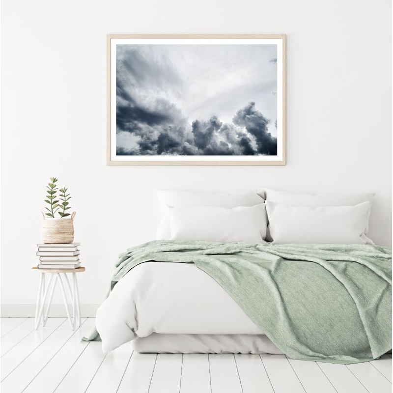 Cloudy Sky B&W Photograph Home Decor Premium Quality Poster Print Choose Your Sizes