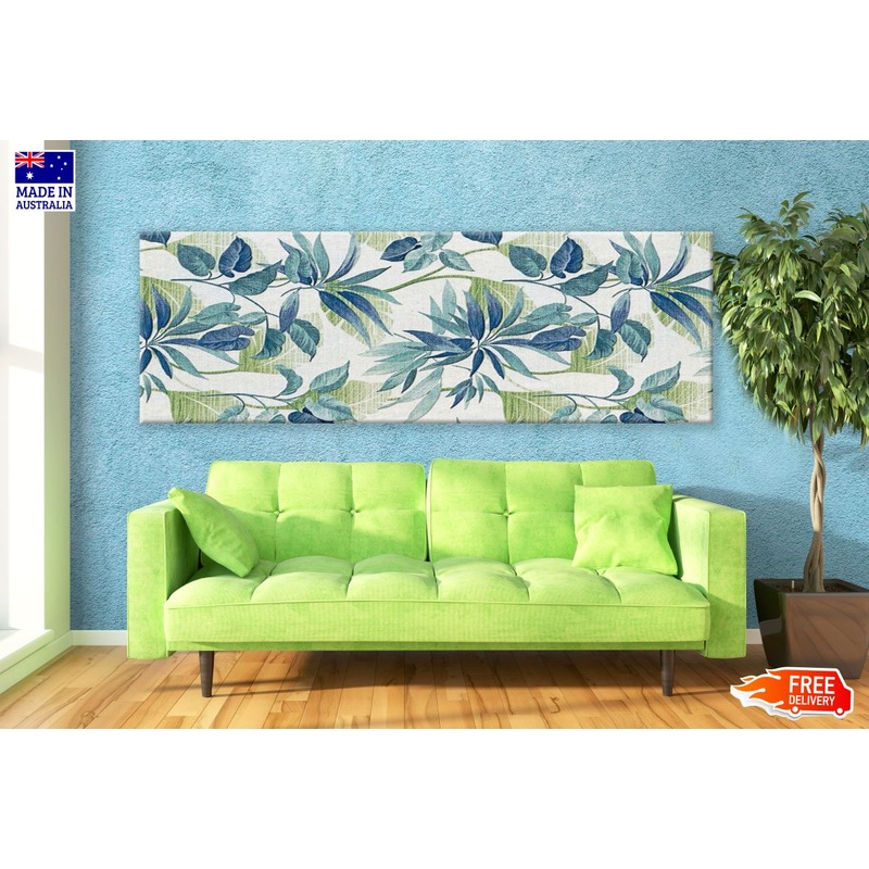 Panoramic Canvas Flowers & Leaves Design High Quality 100% Australian Made Wall Canvas Print Ready to Hang
