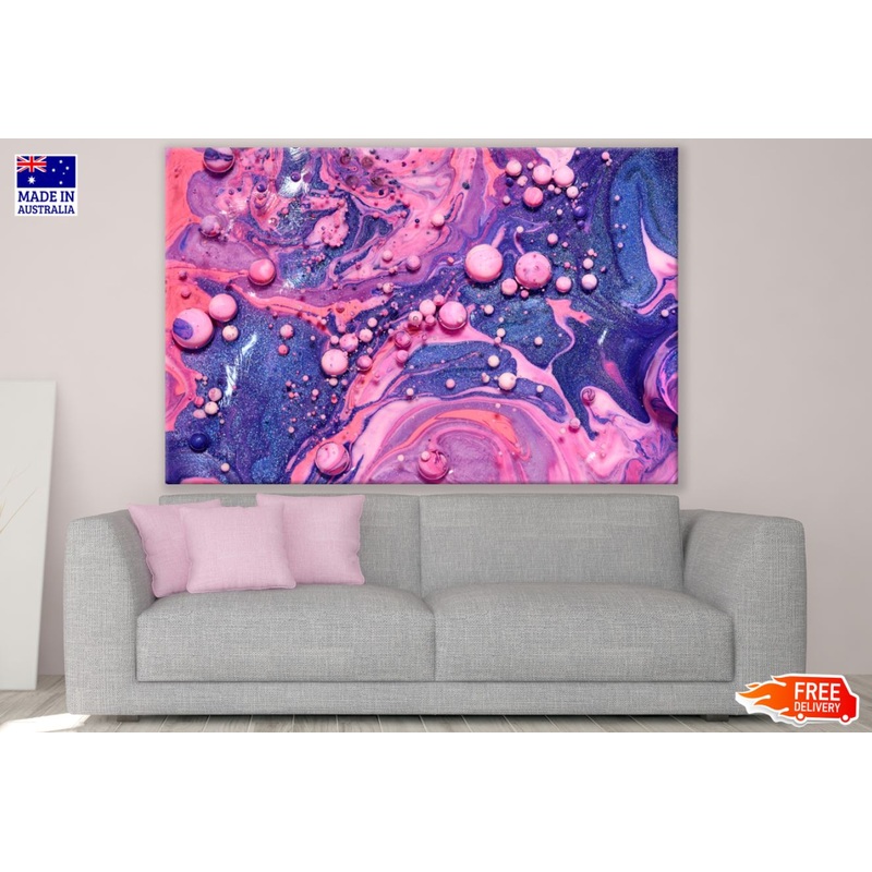 Pink & Blue Abstract Painting Art Print 100% Australian Made