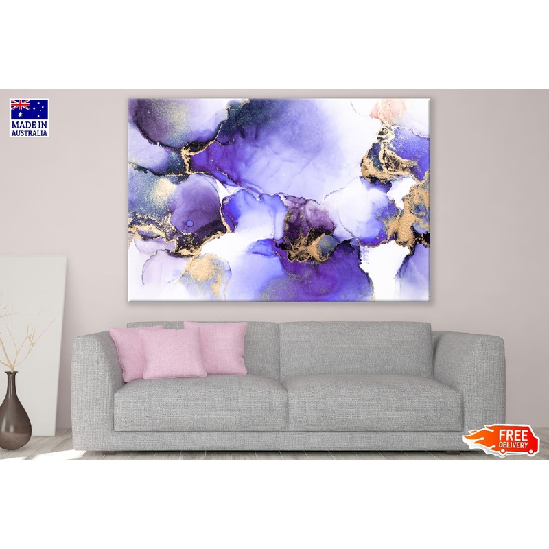 Purple Gold & White Abstract Design Print 100% Australian Made