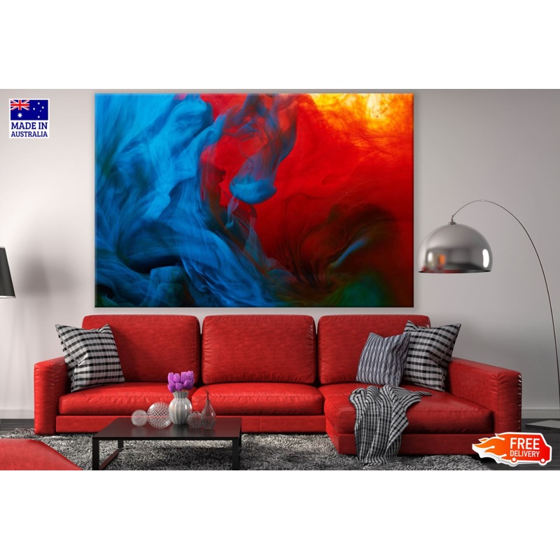 Red & Blue Abstract Design Print 100% Australian Made
