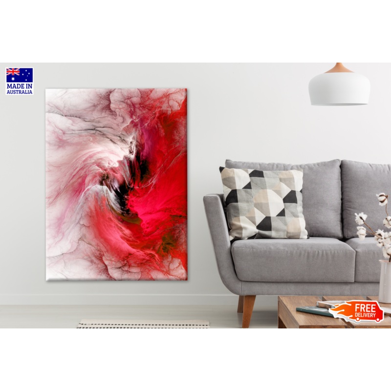 Red White Abstract Design Print 100% Australian Made