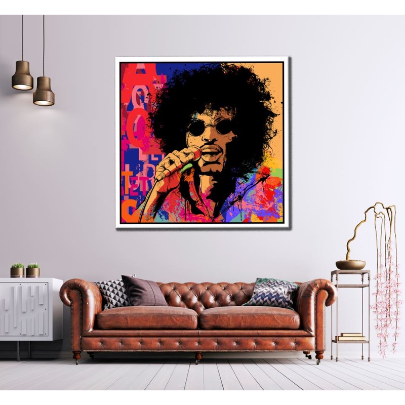 Square Canvas Male Singer Abstract Painting High Quality Print 100% Australian Made