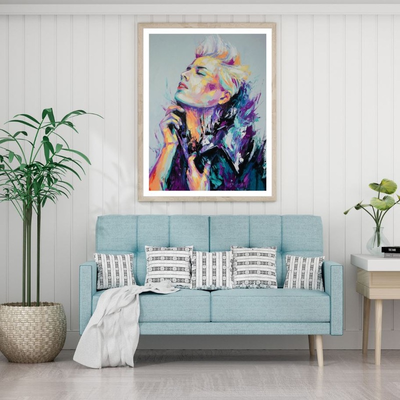 Woman Portrait Abstract Painting Home Decor Premium Quality Poster Print Choose Your Sizes