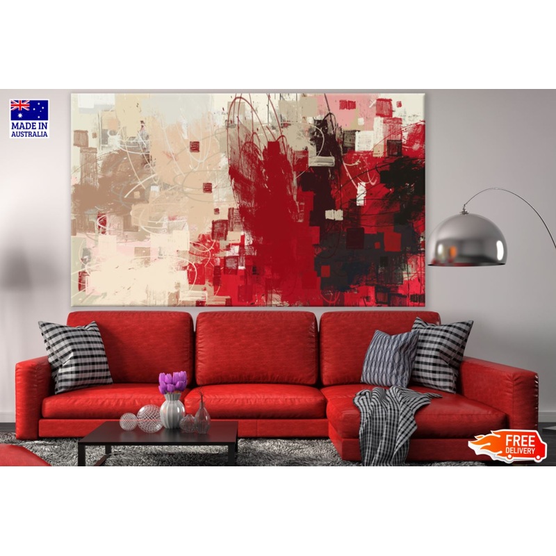 Yellow & Red Abstract Design Print 100% Australian Made