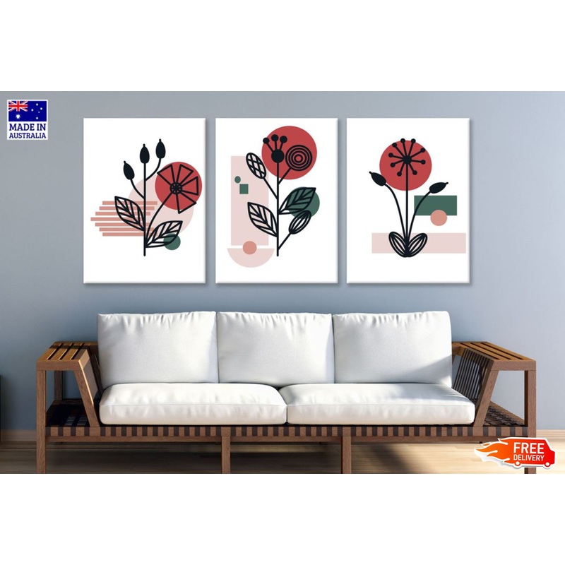 3 Set of Minimalist Plants Art High Quality Print 100% Australian Made Wall Canvas Ready to Hang