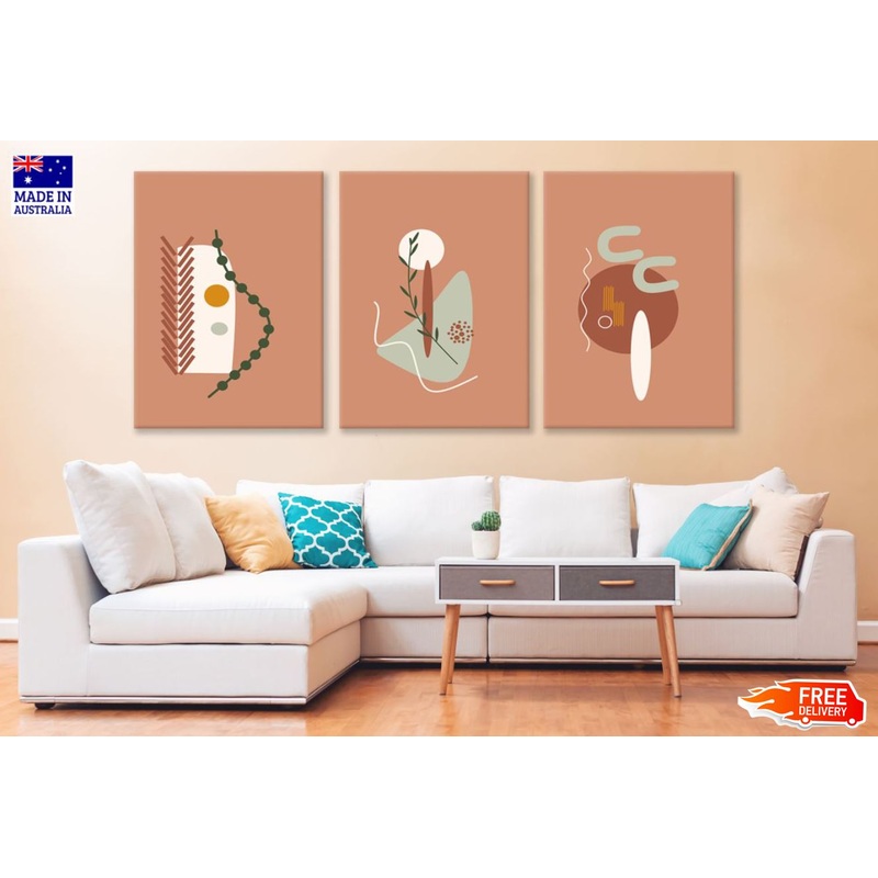 3 Set of Minimalist Shapes Art High Quality Print 100% Australian Made Wall Canvas Ready to Hang