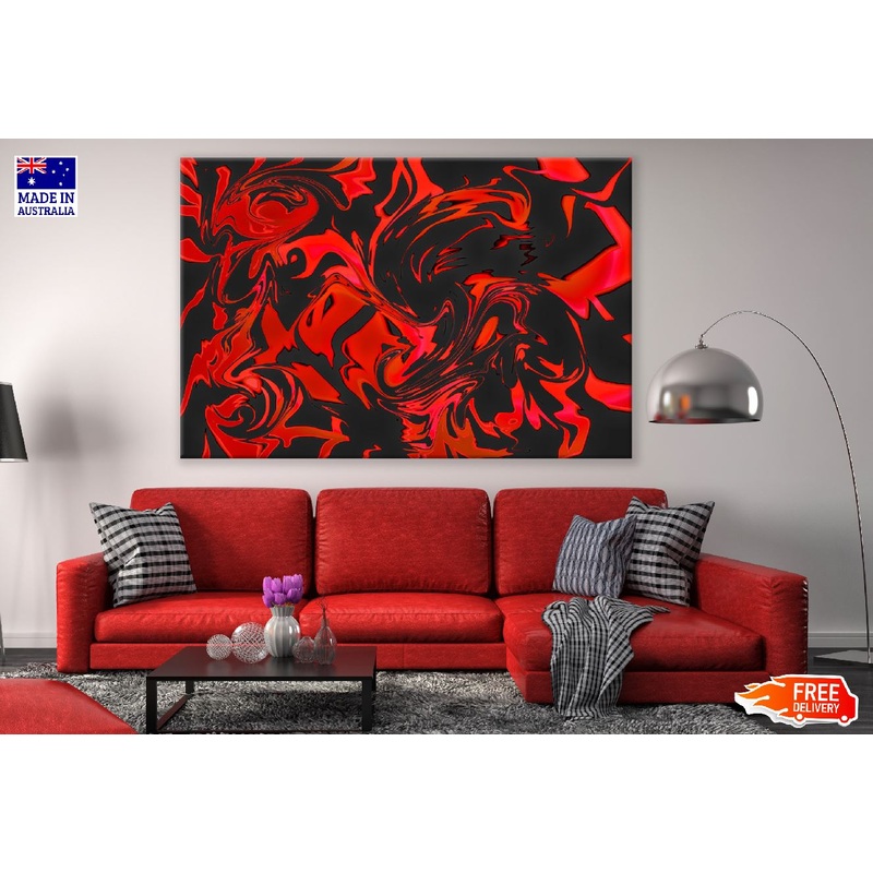 Black & Red Abstract Design Print 100% Australian Made