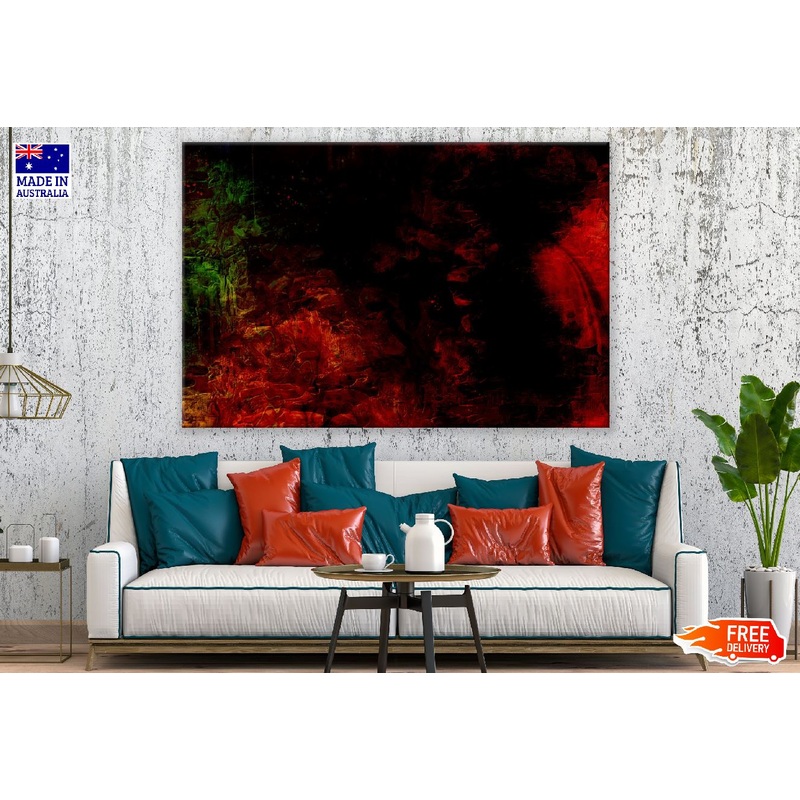 Black Red & Green Abstract Design Print 100% Australian Made