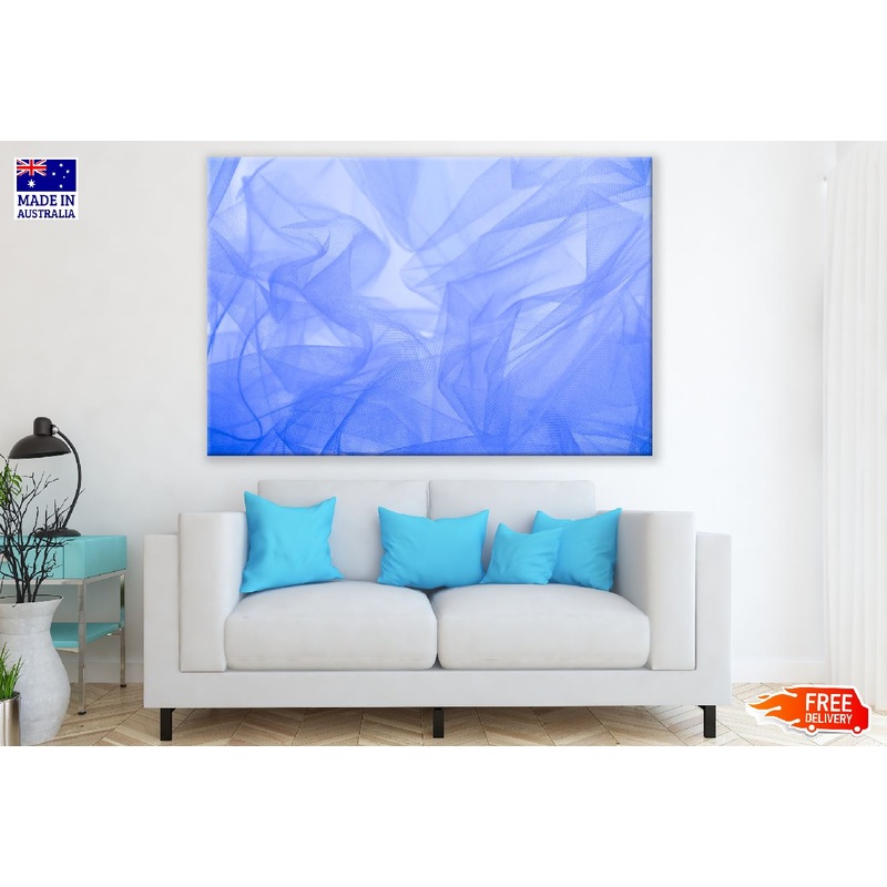 Blue Color Nets Abstract Design Print 100% Australian Made