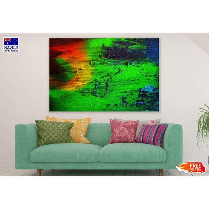 Blue Green & Red Abstract Design Print 100% Australian Made