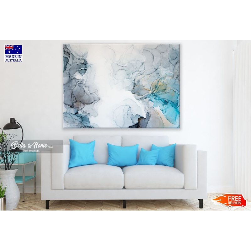 Blue & Grey Abstract Design Print 100% Australian Made