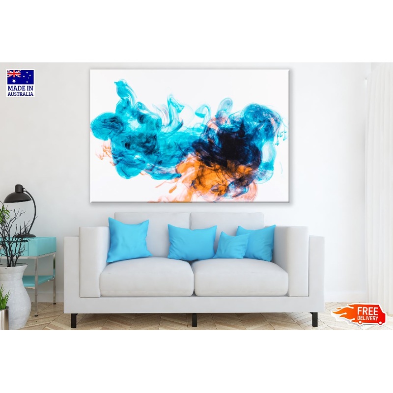 Blue Orange & Black Abstract Design Print 100% Australian Made