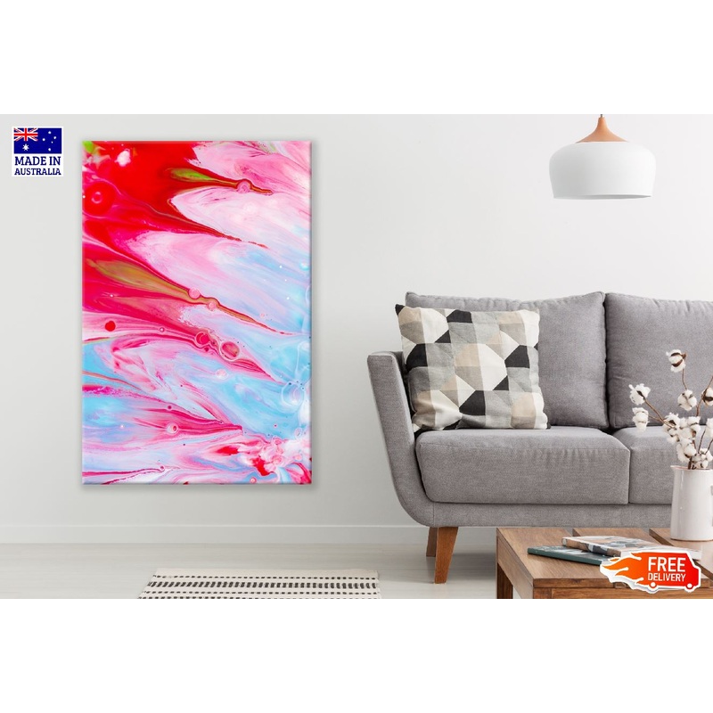 Blue Pink & Red Abstract Design Print 100% Australian Made