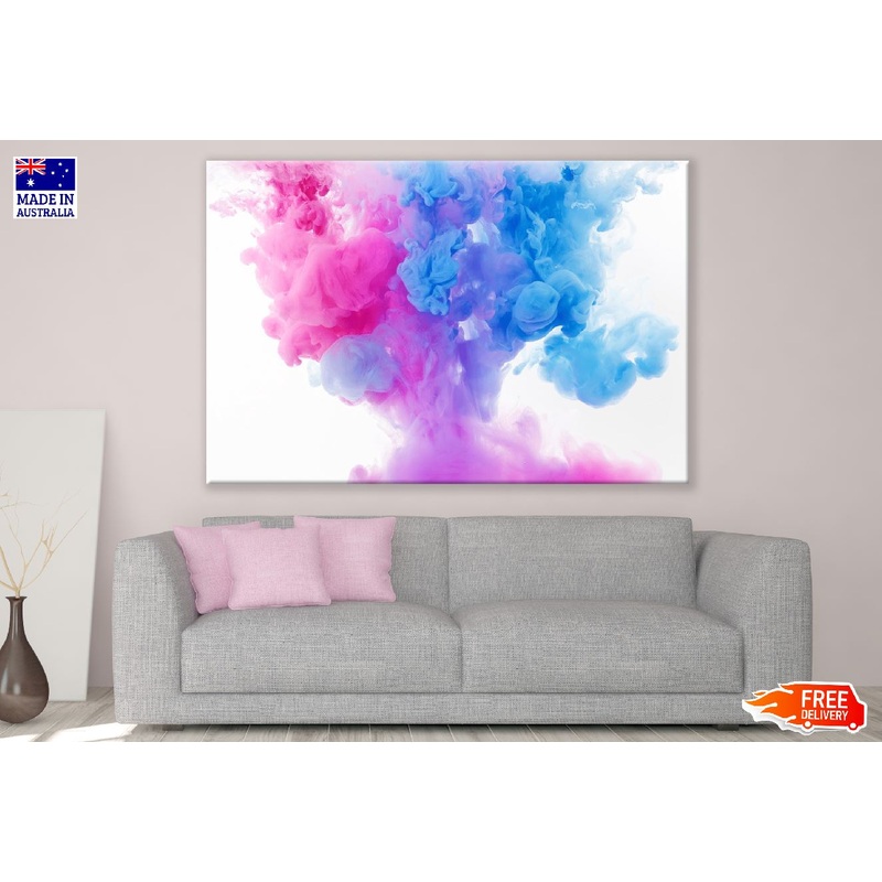 Blue & Pink Smoke Abstract Design Print 100% Australian Made