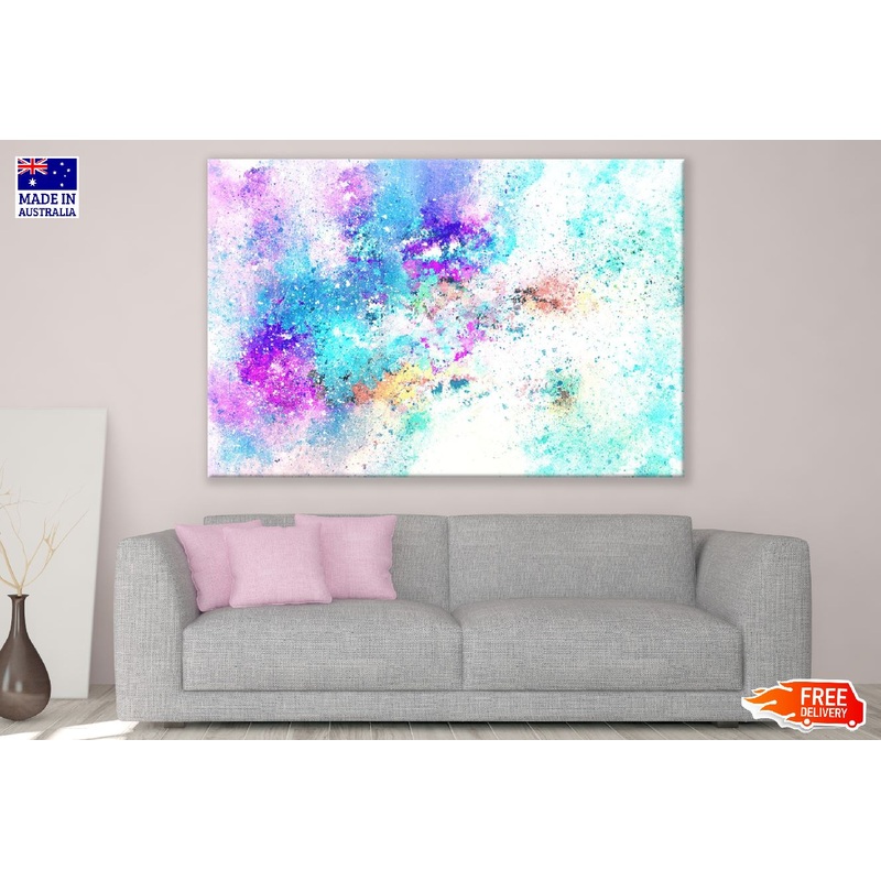 Blue Pink & White Abstract Design Print 100% Australian Made