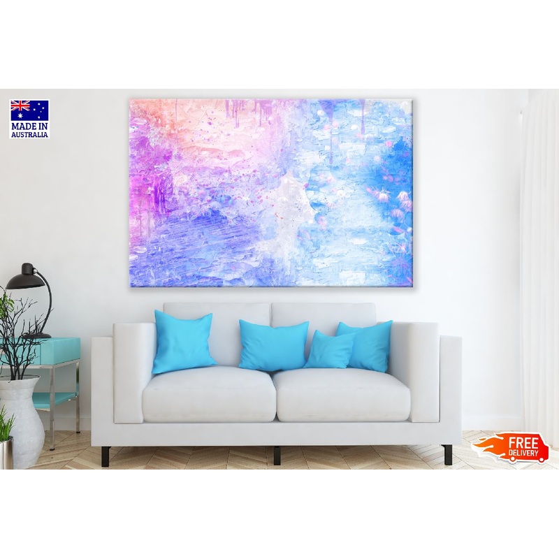 Blue Purple & White Abstract Design Print 100% Australian Made