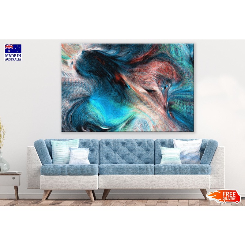 Blue & Red Abstract Design Print 100% Australian Made