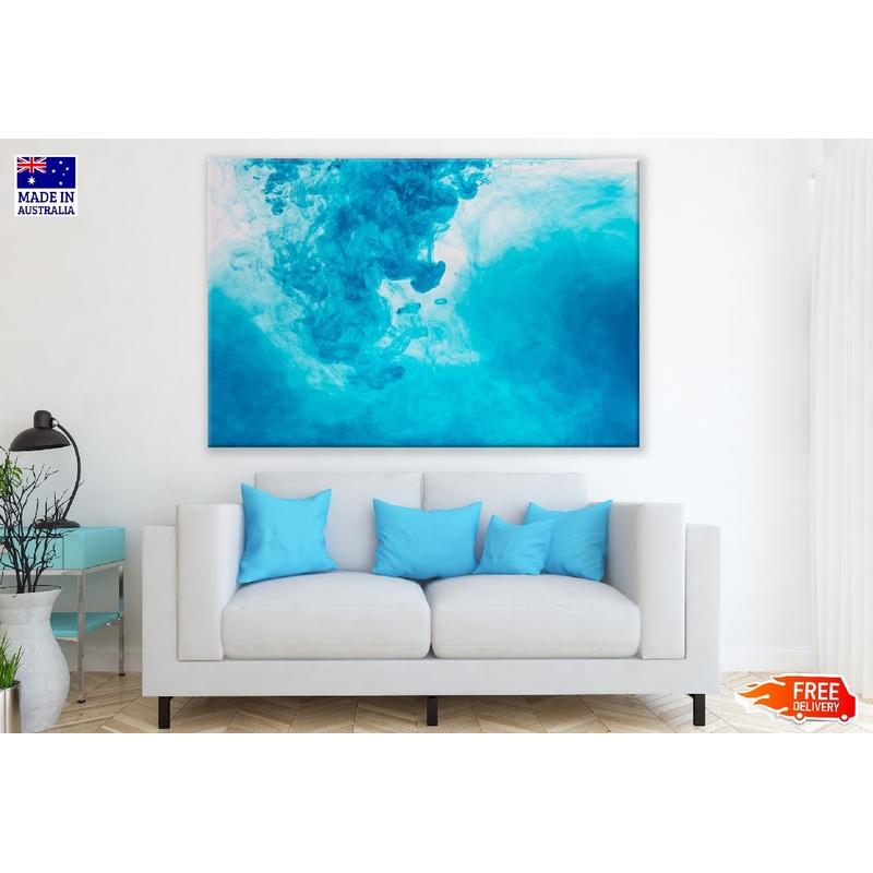 Blue Smoke Abstract Design Print 100% Australian Made