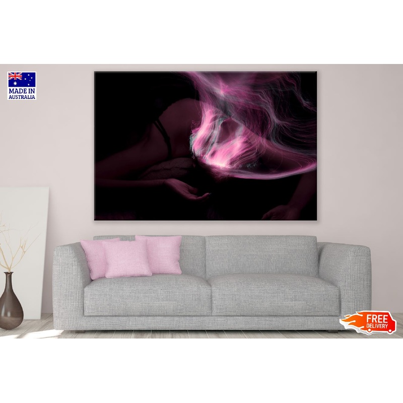 Pink Digtal Lines Abstract Design Print 100% Australian Made