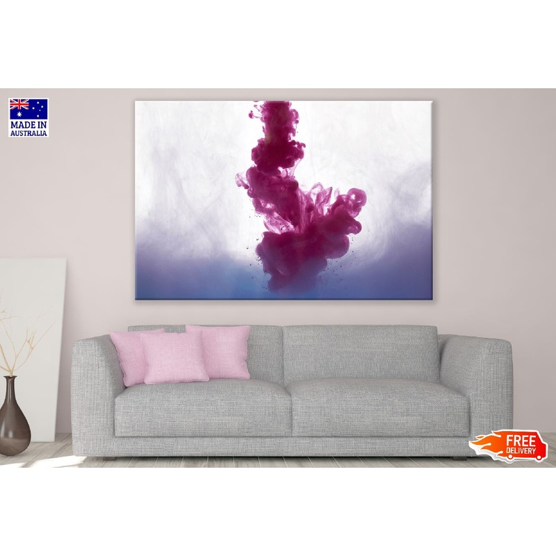 Pink & Grey Smoke Abstract Design Print 100% Australian Made