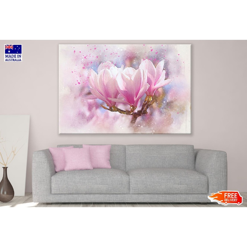 Pink Magnolia Flower Abstract Design Print 100% Australian Made