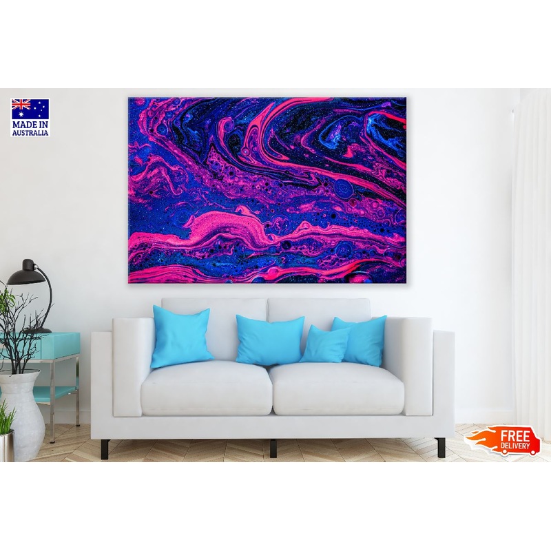 Pink Purple & Blue Abstract Design Print 100% Australian Made