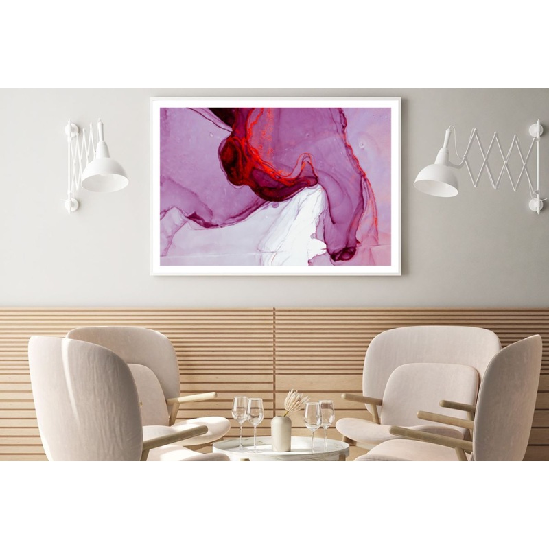 Pink & White Abstract Painting Home Decor Premium Quality Poster Print Choose Your Sizes