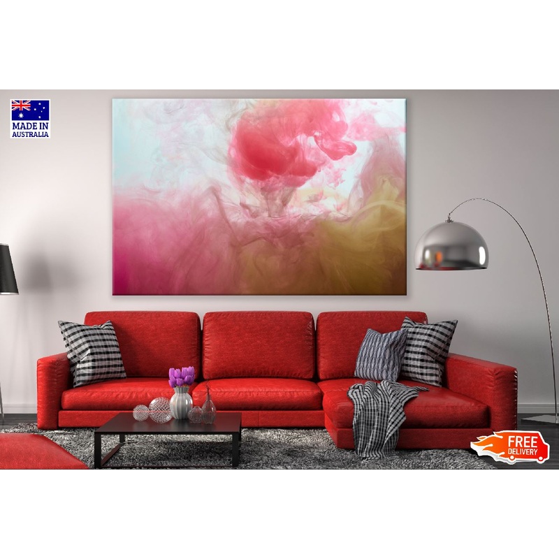 Pink & Yellow Smoke Abstract Design Print 100% Australian Made