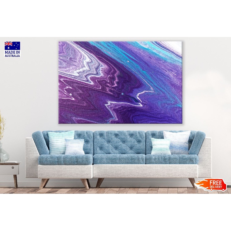Purple & Blue Abstract Design Print 100% Australian Made
