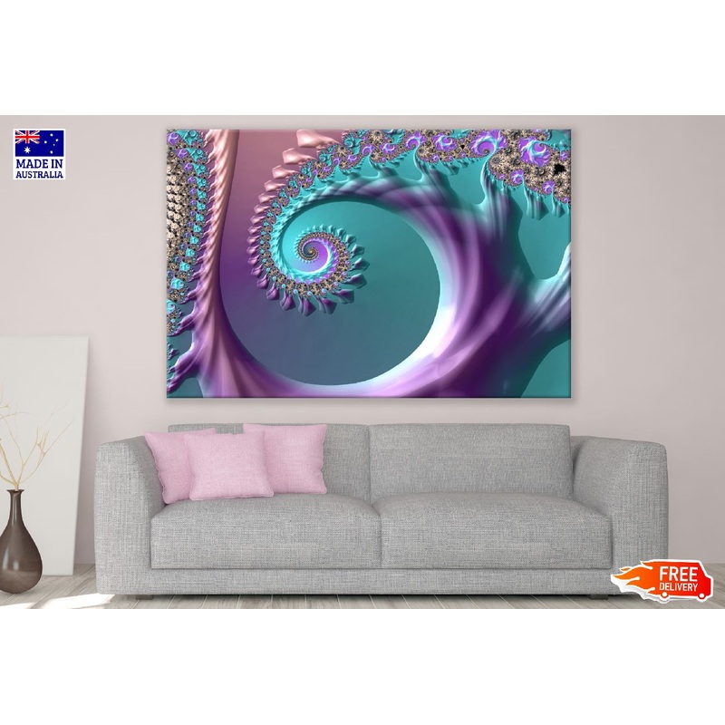 Purple Teal Abstract Design Print 100% Australian Made