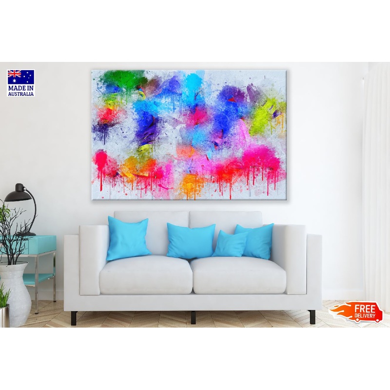 Red Blue & Green Abstract Design Print 100% Australian Made