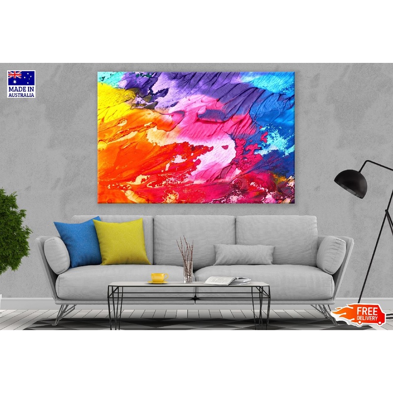 Red Blue & Yellow Abstract Design Print 100% Australian Made