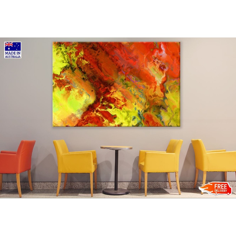 Red & Yellow Abstract Design Print 100% Australian Made