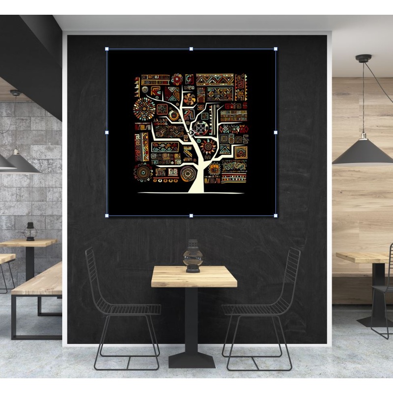 Square Canvas Abstract Pattern Tree Design High Quality Print 100% Australian Made