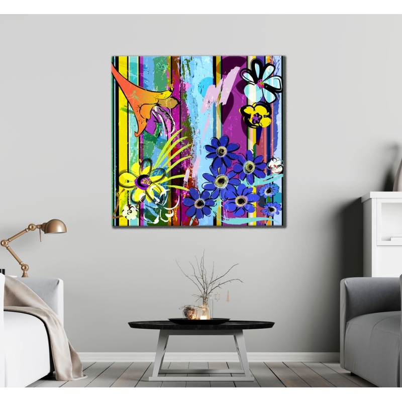 Square Canvas Flowers Abstract Design High Quality Print 100% Australian Made