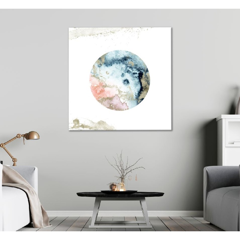 Square Canvas Pink Blue & Gold Abstract Design High Quality Print 100% Australian Made