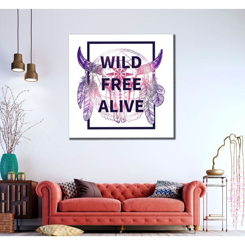 Square Canvas Wlid Free Alive Feathers Art High Quality Print 100% Australian Made