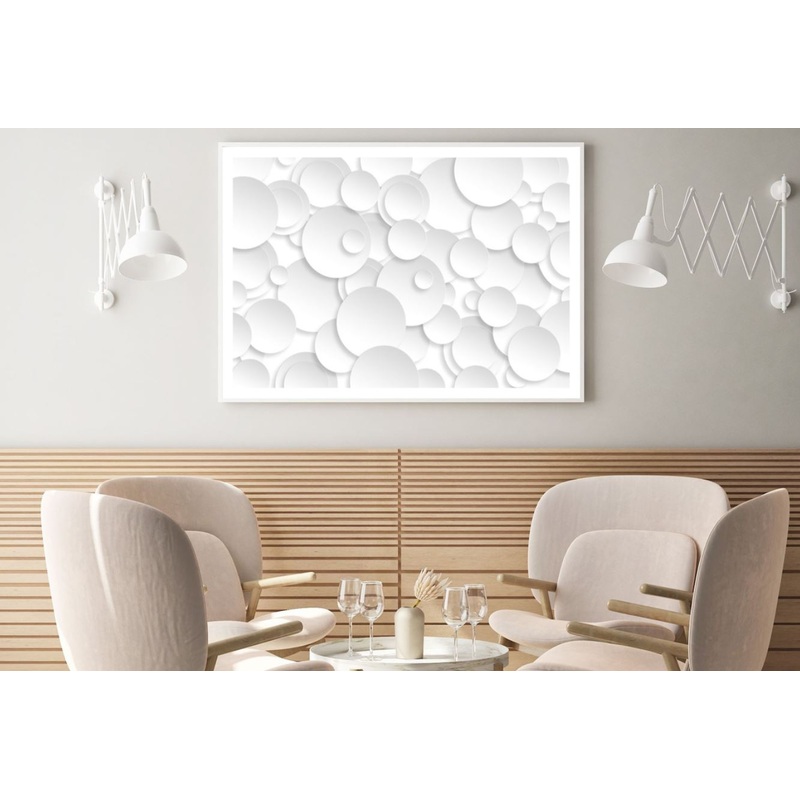 White Circle 3D Abstract Design Home Decor Premium Quality Poster Print Choose Your Sizes