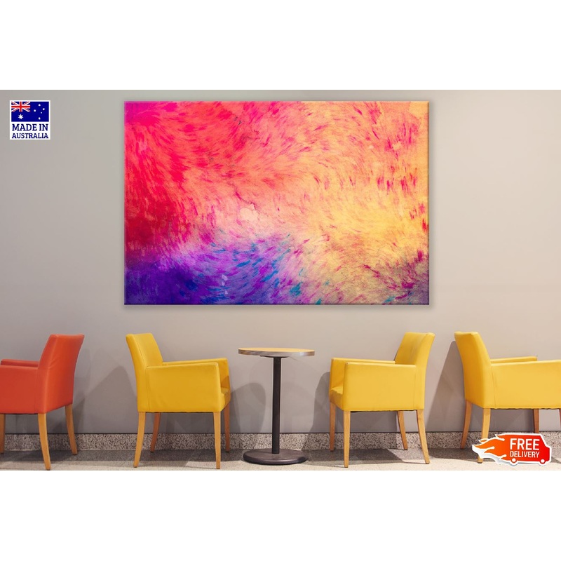 Yellow Blue & Red Abstract Design Print 100% Australian Made