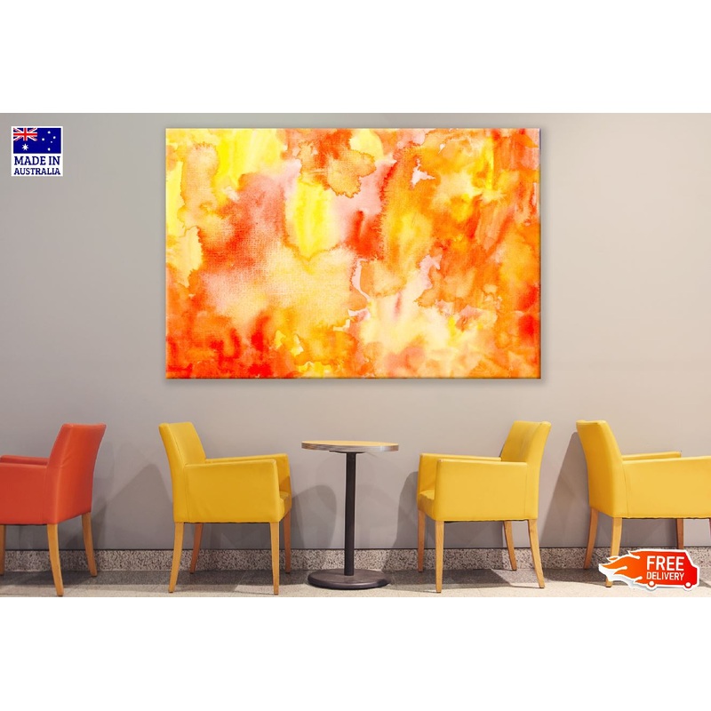 Yellow & Orange Abstract Design Print 100% Australian Made