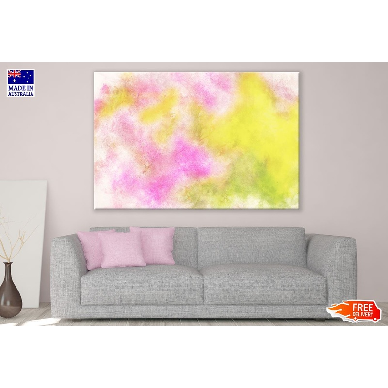 Yellow & Pink Abstract Design Print 100% Australian Made