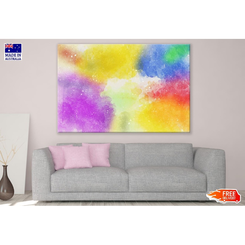 Yellow Purple & Blue Abstract Design Print 100% Australian Made