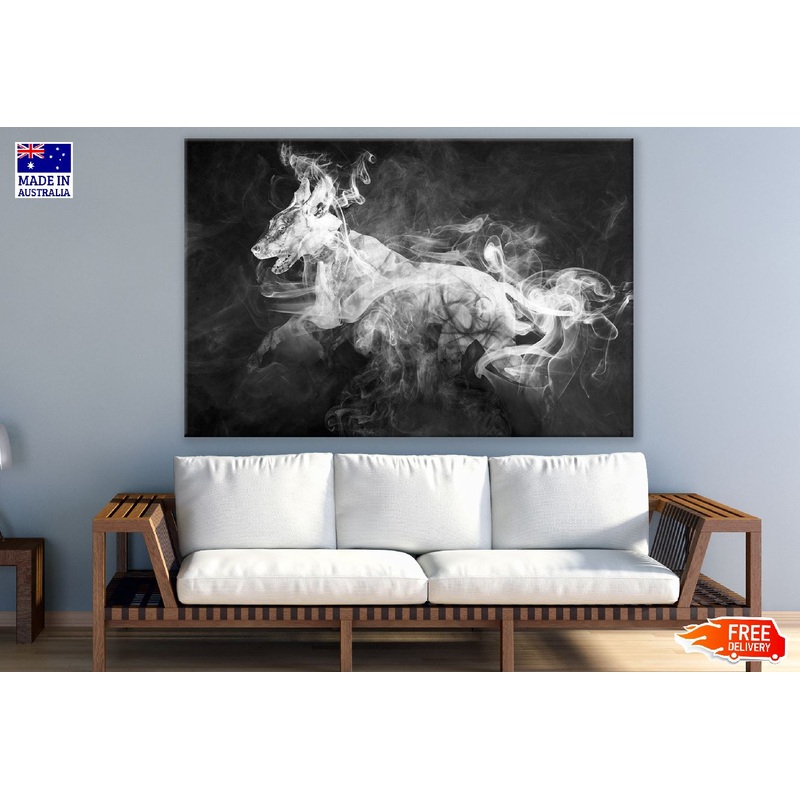 Abstract Dog White Smoke Design Print 100% Australian Made