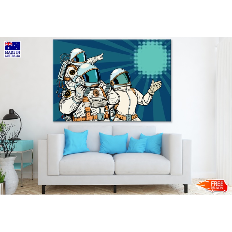 Astronaut Family Illustration Print 100% Australian Made