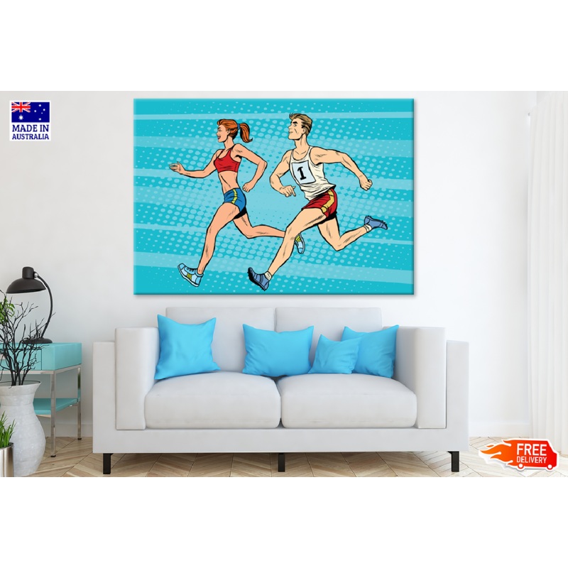 Athletes Running Illustration Print 100% Australian Made