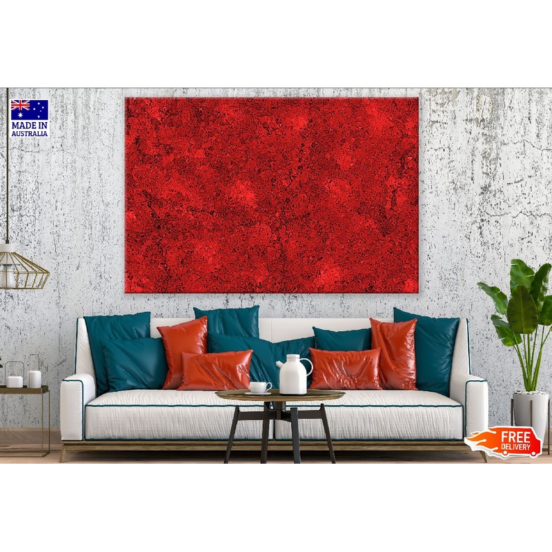 Black Color Mixed Red Abstract Design Print 100% Australian Made