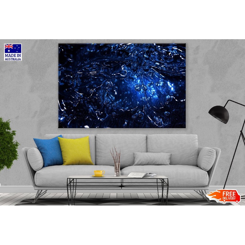 Blue Color Liquid Abstract Design Print 100% Australian Made